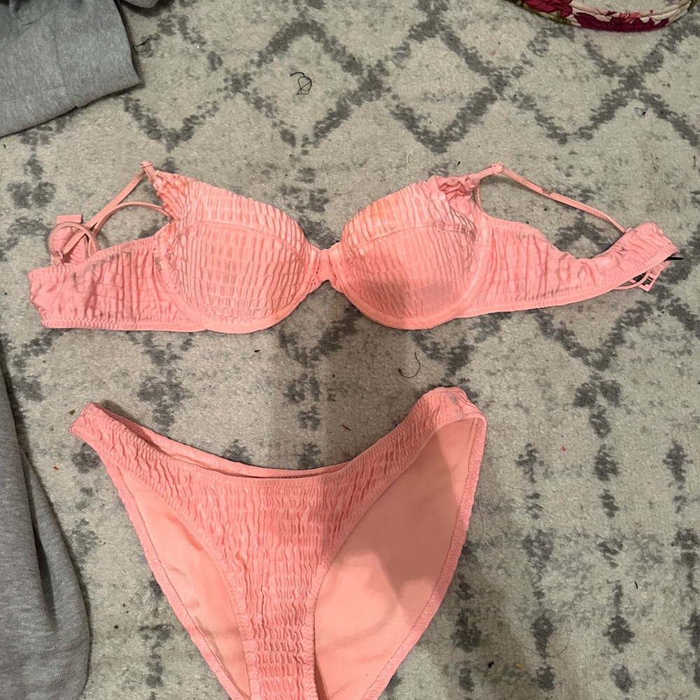 Triangl pink bathing suit
